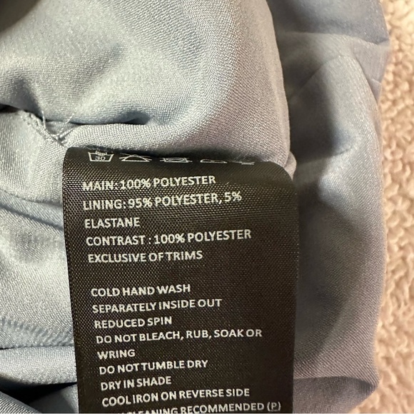 Bardot Vienna Dusty Blue Lace Midi Dress Spaghetti Strap Ruffle Crochet Lace - Picture 14 of 14